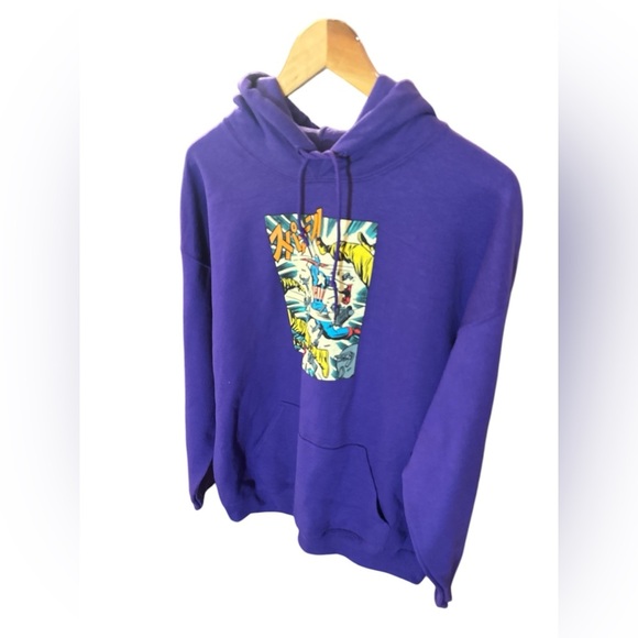 Japanese Civil Comic Clang Marvel T-Shirt, Men L, Captain America, Purple - Picture 1 of 5